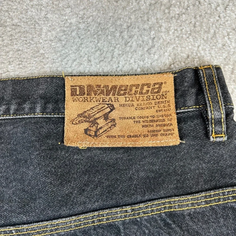 VTG Y2K Mecca Carpenter Jeans Mens 40 Black Baggy Relaxed Fit Utility Streetwear